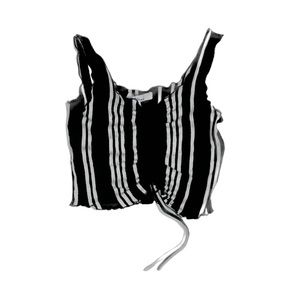 Black & White Striped Crop Tank